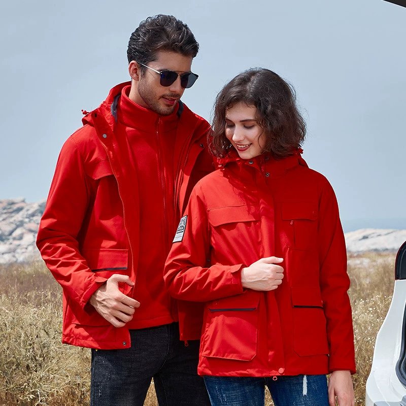 На открытом воздухе три в одном штурмовая пара ветрозащитная съемная шерсть из двух частей лыжная работа альпинистская спортивная куртка