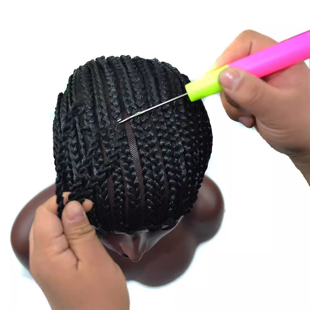 Comercio exterior pequeña trenza extensión del pelo neto peluca tapa de malla cubierta de la cabeza de la trenza cubierta de la cabeza trenza sucia pequeña trenza peluca pelo neto al por mayor