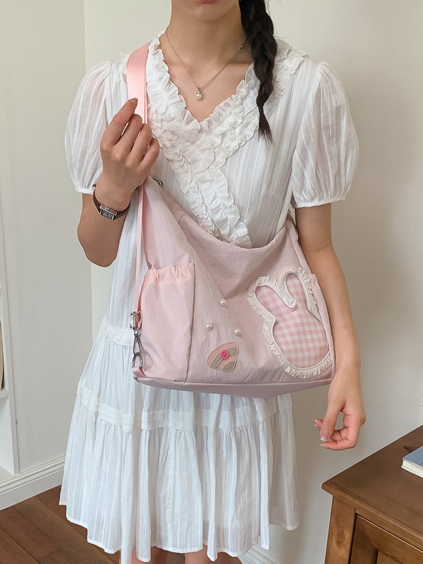 Bolsa multipropósito de dibujos animados coreanos para mujeres verano 2026 nueva moda dulce mochila de hombro de viaje bolsa de ocio image 3