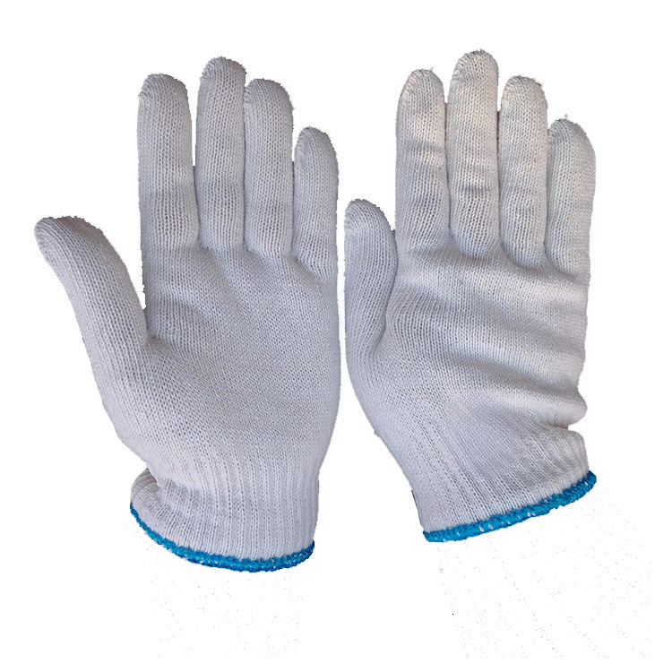 450g十针A级灯罩棉劳保手套 漂白棉线工作手套可印logo