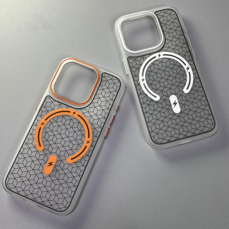 Magnetic Phone Case For Iphone 16 Pro Max With 3d Engraved Grid_voghion.com
