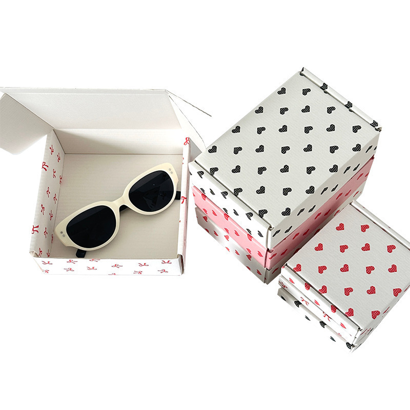 Wholesale Small Printed Color Airplane Box Corrugated Pink Packaging Box Wearable Nail Jewelry Corrugated Box Gift Box