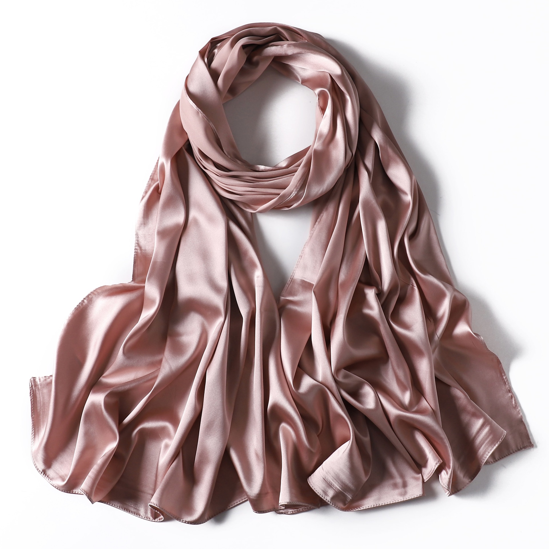 Solid Satin I mitation Lange Indonesische Monochrome Parel Kleur Ding Bag Hoofddoek Cover Vrouwen Zijden Sjaal_voghion.com