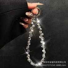 水晶手机链手机壳挂绳手腕防丢挂链 钥匙扣U盘高级感手機掛繩批发