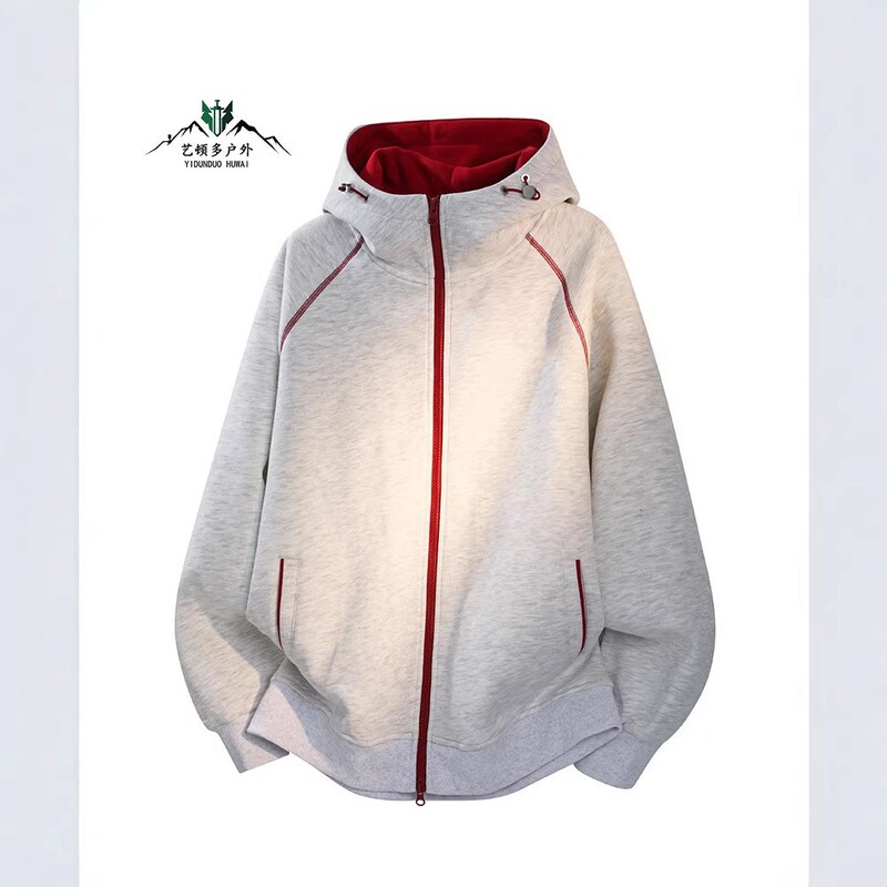 Cardigan Jacket for Women 2026 New Early Spring Stylish Hooded Color-Blocking Design American-Style Heavyweight Loose Sweatshirt for Men Cardigan Jacket for Women 2026 New Early Spring Stylish Hooded Color-Blocking Design American-Style Heavyweight Loose Sweatshirt for Men