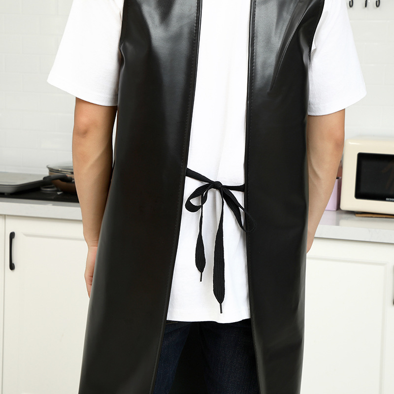 Duende de cuero PU chaleco personalizado delante de cuero chaleco hombre y mujer impermeable a prueba de aceite cocina gruesa de la suciedad