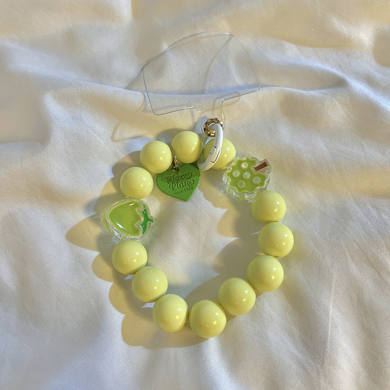35g Weight Mobile Phone Chain Classification 1 Piece Quantity Daily Occasion Beaded Material Heart Shape, Flower, Strawberry Pattern Epoxy Design Simple Style Style 1 Piece Simple Style Heart Shape Flower Strawberry Beaded Epoxy Mobile Phone Chain 8