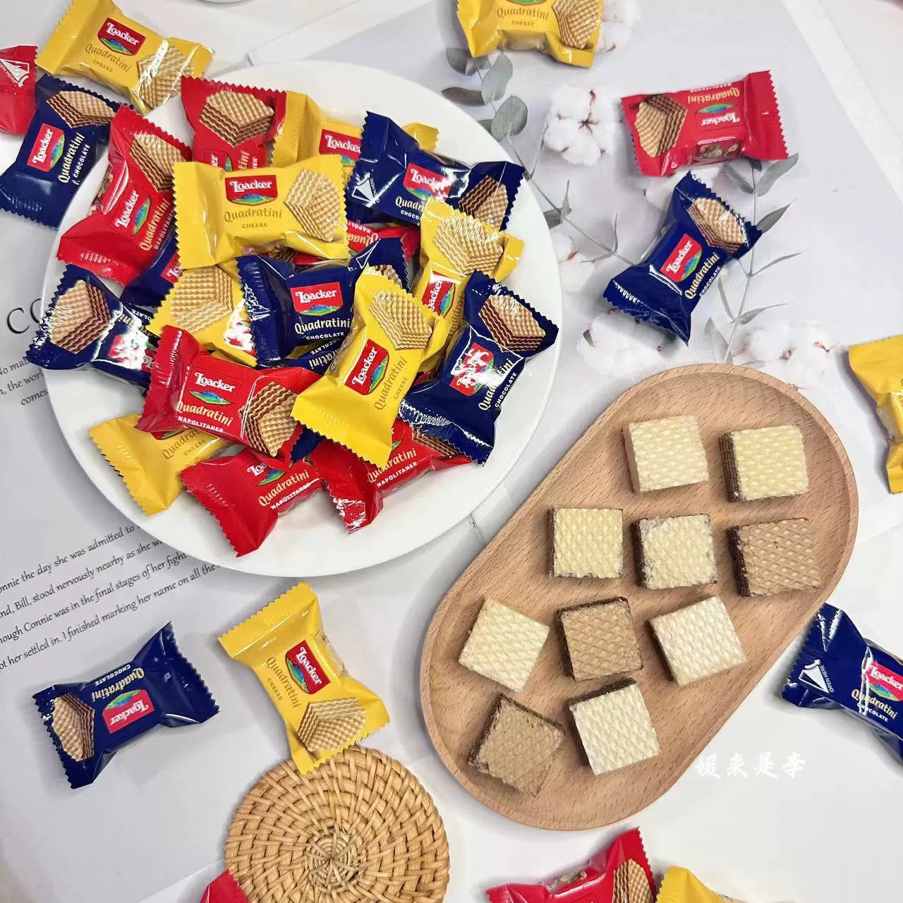 Итальянские вафельные печенья Loacker 3,5 г, снеки, свадебные сувениры, оптом для свадебных магазинов