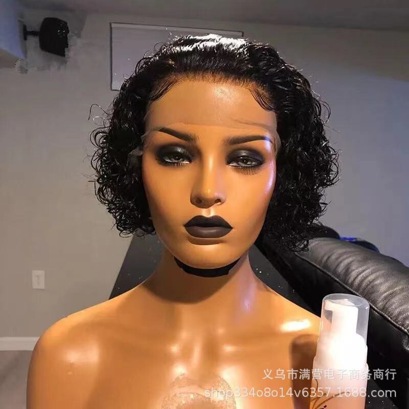 2026 Cross-Border European and American Wigs for Women, Short Curly Hair, African Hot-Selling Side-Parted Bangs, Small Curly Short Hair Wig Set Factory