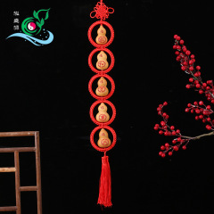 Good luck to the Chinese knot gourd pendant natural gourd string carved word string home decoration entrance decoration 