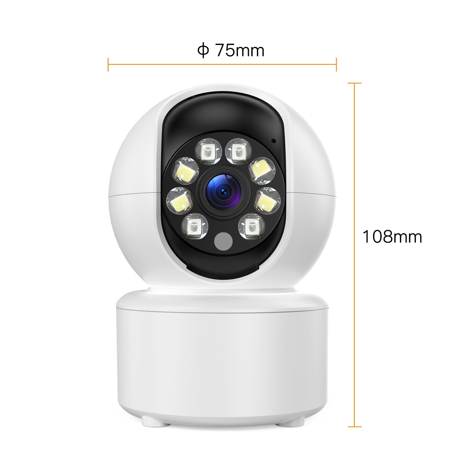 Cámara de Vigilancia Doble Lente 360 Grados de ABS con Visión Nocturna a Color y WiFi para Interiores image 7
