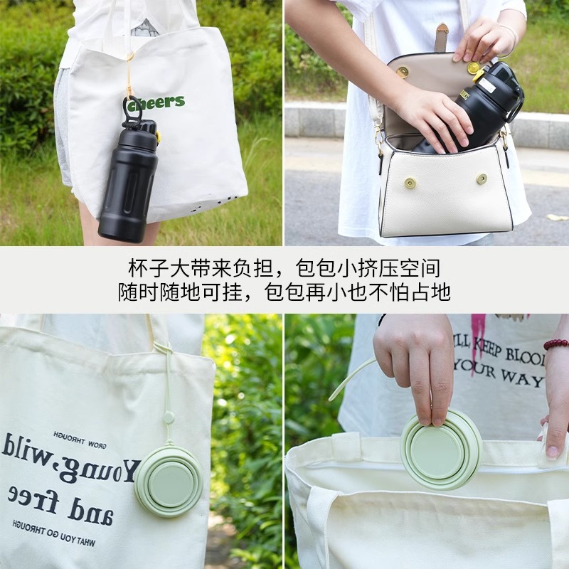 Portable folding water cup portable compressed mouth cup silicone…
