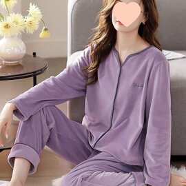 胖MM睡衣女款秋冬德绒加厚加绒冬季300斤大码女式秋冬保暖家居服