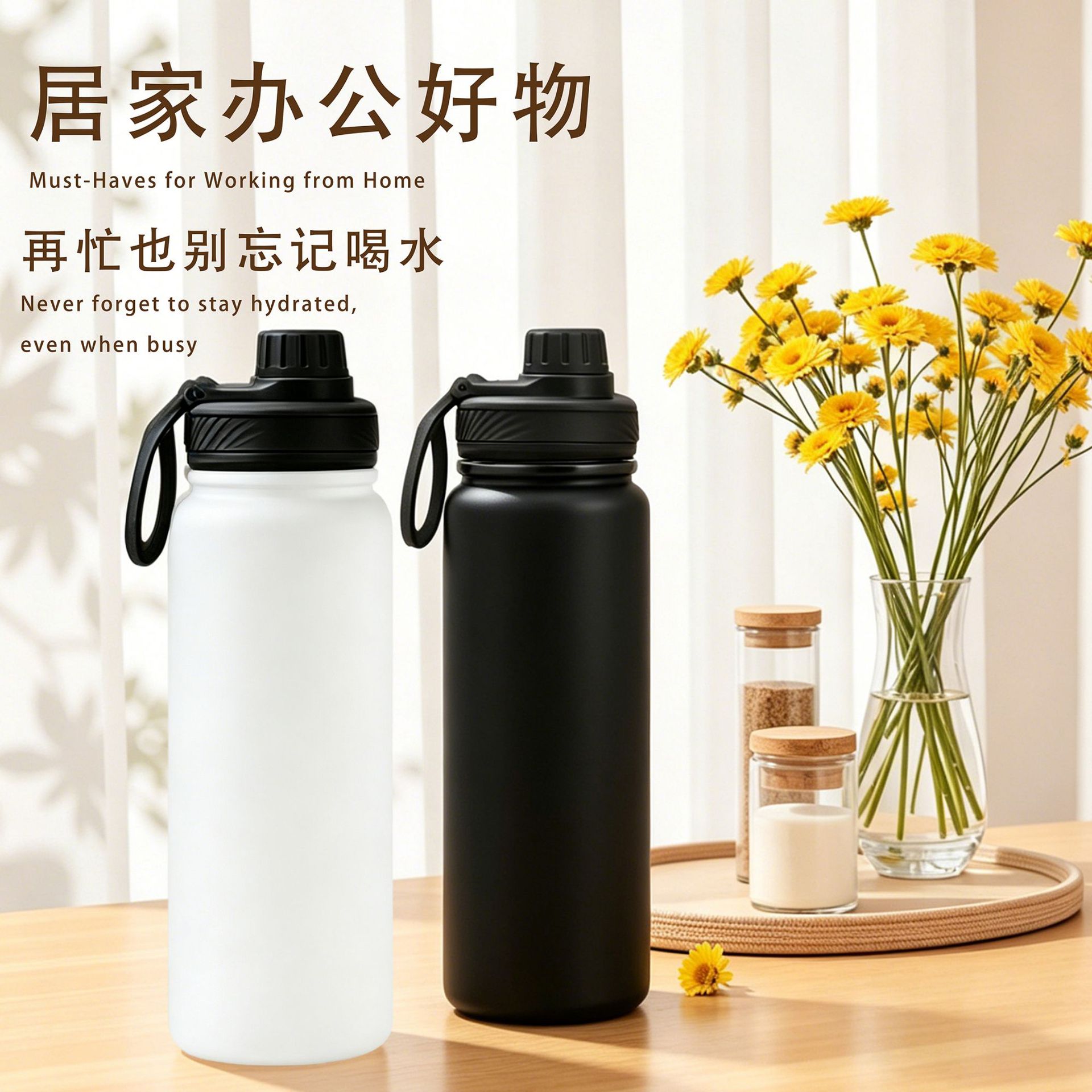 Transfronterizo 32oz taza espacial deportiva al aire libre taza de agua de acero inoxidable portable taza espacial logotipo personalizado