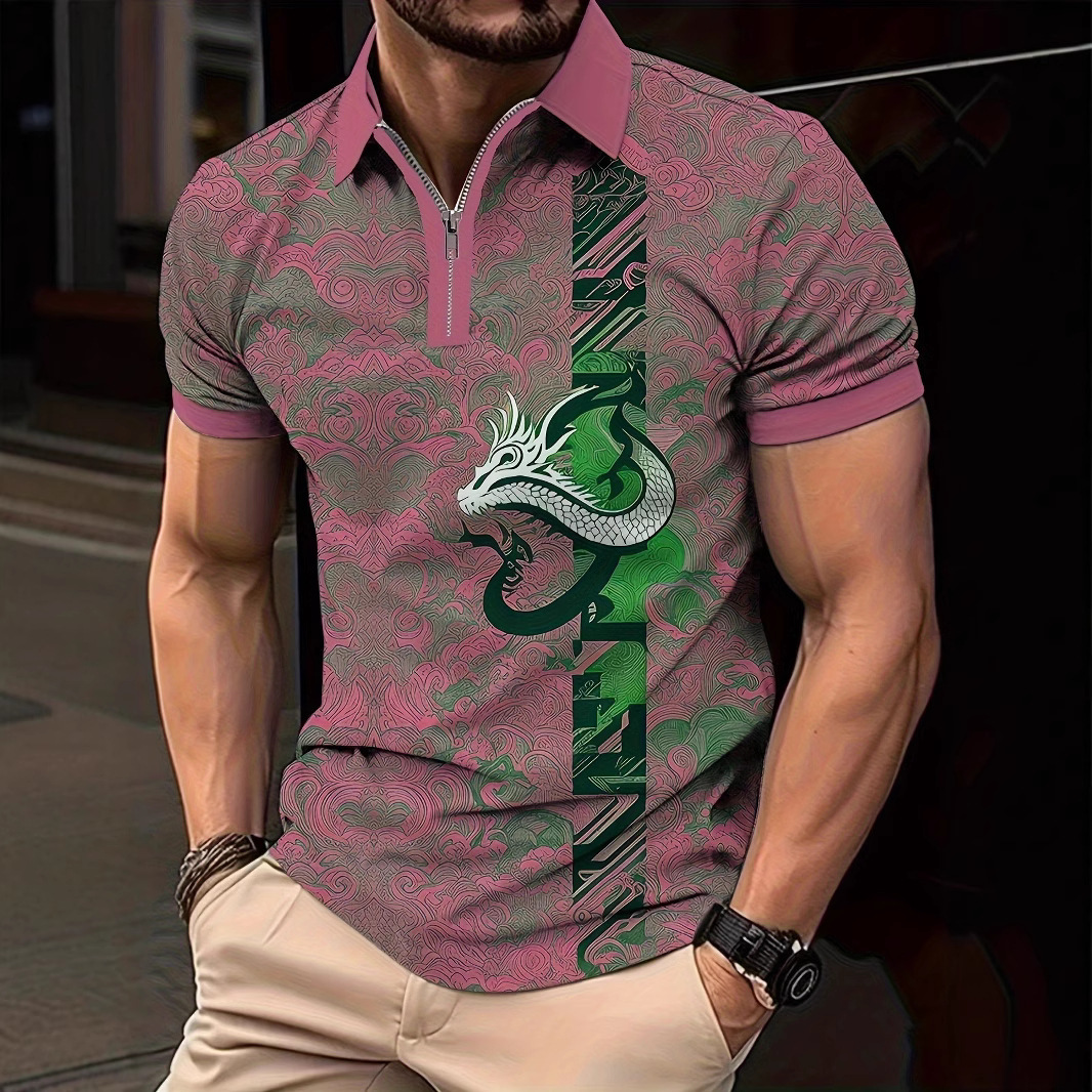 Ropa de hombre verano nueva tendencia tendencia suelta tendencia de moda alta calidad manga corta cremallera POLO camisa MB13