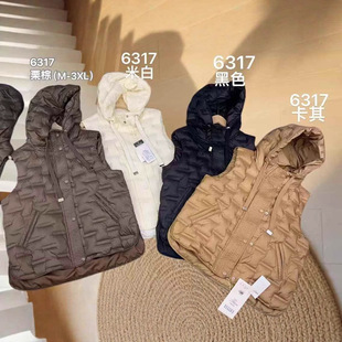 Lightweight Laminated European Station 2025 Winter Loose down Vest Women's Hooded Vest Warm Jacket