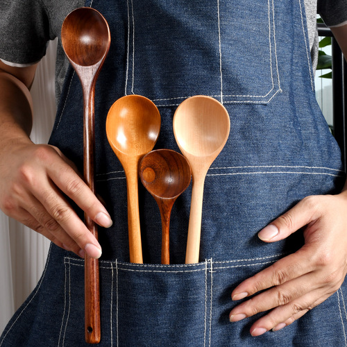 Noodle cooking spoon, extended wooden spoon, coffee spoon, long handle small spoon, smoothie spoon, creative spoon, wooden spoon for store use