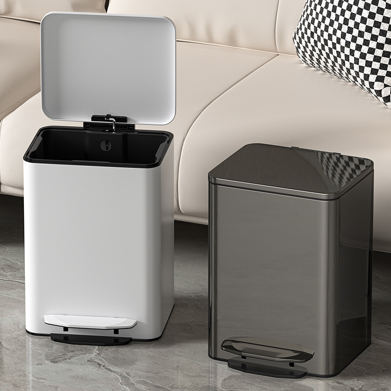 批垃圾桶厨房大容量家用轻奢2024新款客厅卫生间大号不锈钢脚