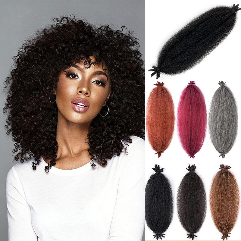 Cross-Border Curly African Hair Spring Afro Kinky Twist Fluffy Hair Extension Wig Wholesale Cross-Border Curly African Hair Spring Afro Kinky Twist Fluffy Hair Extension Wig Wholesale