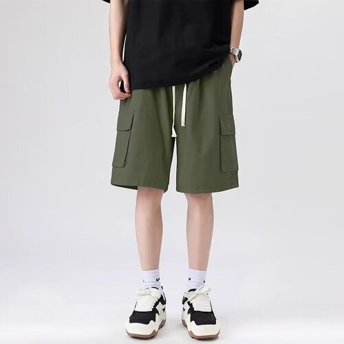 Work shorts, men's trendy khaki cotton pants, men's summer American men's casual pants, fashion brand quarter pants