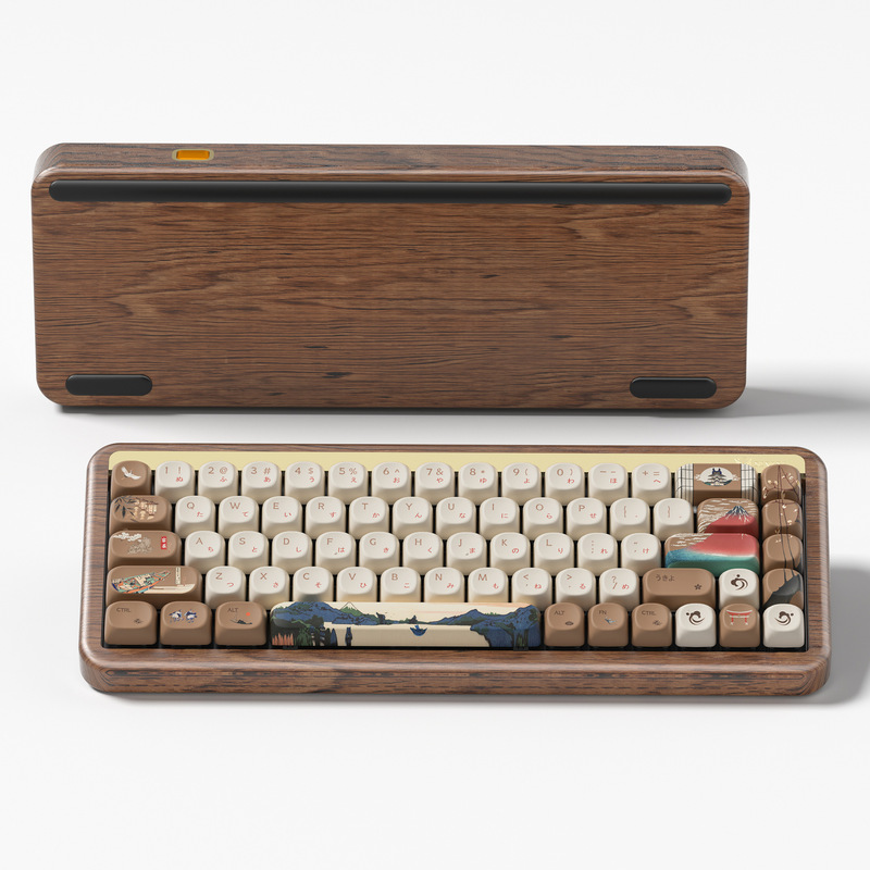 Xvx Mu68 Wooden Keyboard Can Be Used as a Three-Mode Mechanical Keyboard for Russian, Korean, Arabic, and Other Minor Languages