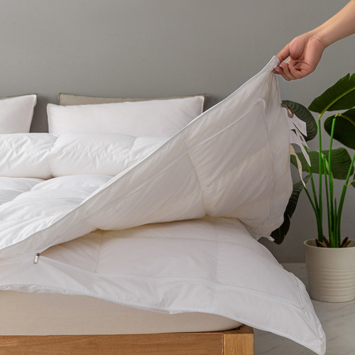 95% White Goose Down Mother and Child Comforter 140 Denier 100% Cotton Damask Spring and Autumn Thick White Goose Down Winter Comforter All-Season Down Comforter