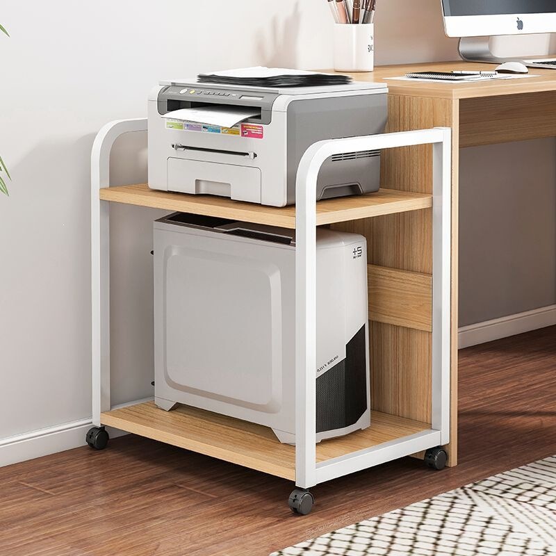 Office storage rack with wheels, movable storage rack, computer case, printer stand, employee document organizer