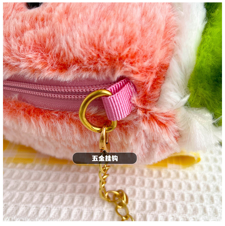 Children's fruit coin purse, plush toy, cute watermelon chain crossbody bag, hand-held pillow, girl cartoon single-shoulder bag undefined