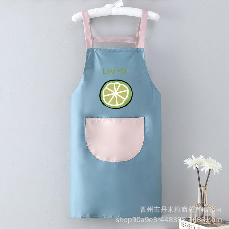 エプロン家庭用キッチン防水防油女性かわいい洋気料理仕事大人の腰を囲んで汚れに強い作業服を決めた|undefined