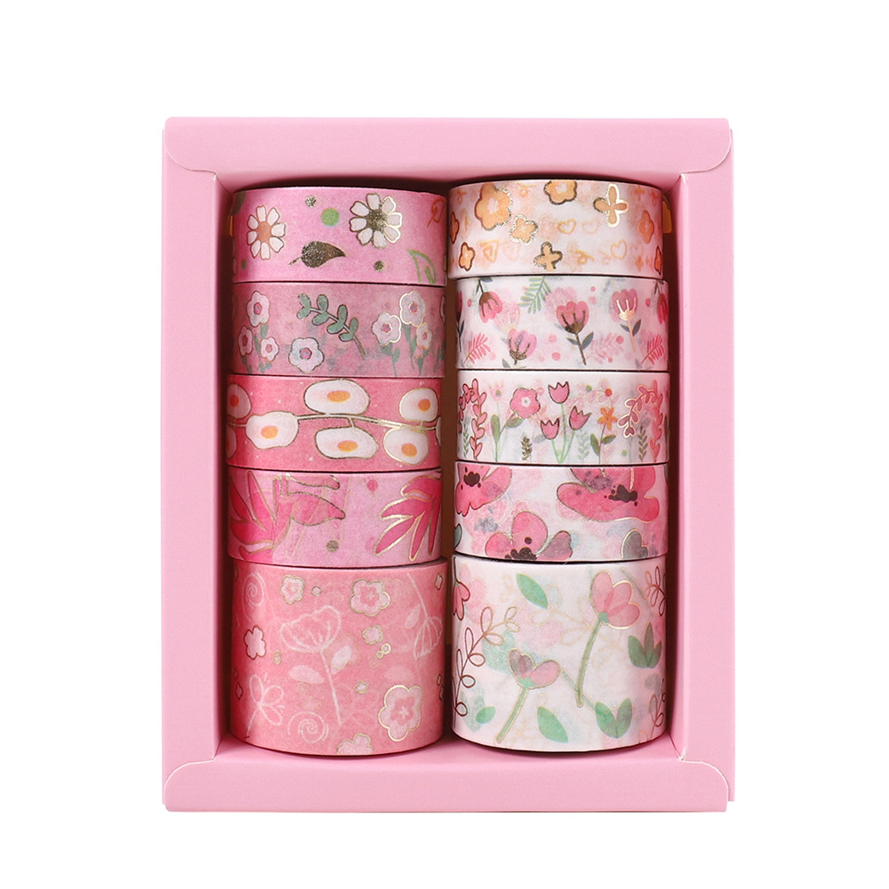96g Weight Washi Tape Stationery Type 1 Set Quantity Learning Occasion Washi Material Ditsy Floral, Flower Pattern Cute, Pastoral Style Pink Color 1 Set Ditsy Floral Flower Learning Washi Cute Pastoral Washi Tape 9
