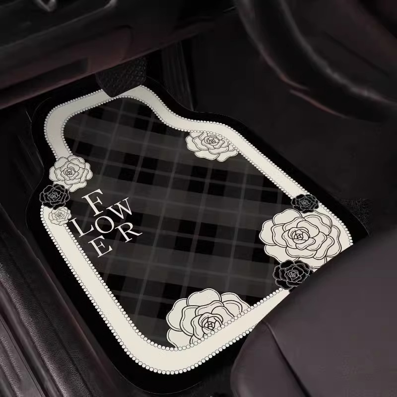 Four-Piece Set of Car Floor Mats, Universal Car Floor Mats, Single-Piece Anti-Slip and Wear-Resistant Foot Mats for the Main Driver, Easy to Clean Car Mats