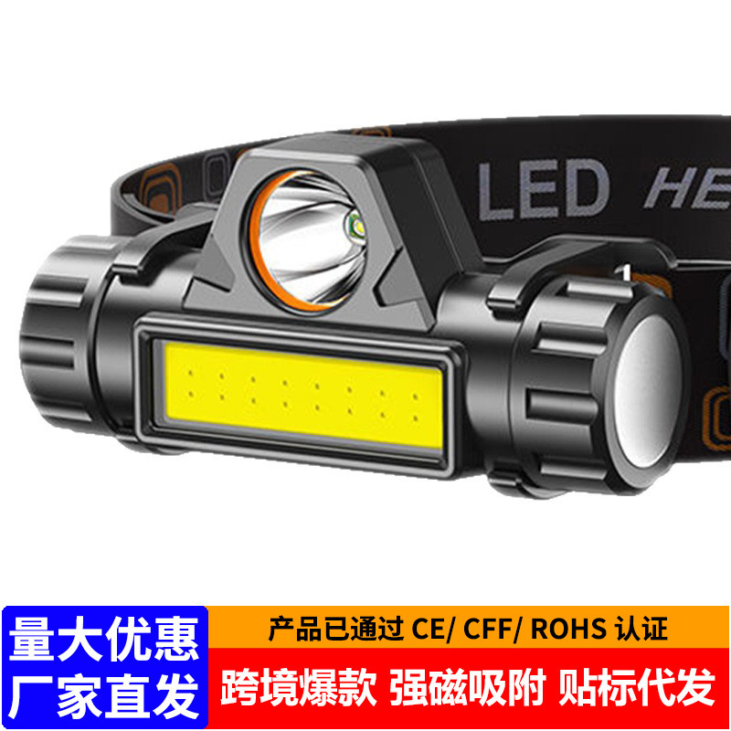 Led Headlamp, Outdoor Strong Light, Long-Lasting Lithium Battery, Outdoor Fishing Special Night Fishing Light, Head-Mounted Flashlight Wholesale