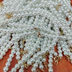 玻璃珍珠8mm两头龙虾扣小短链半成品包包玩具搭配链装饰品批发