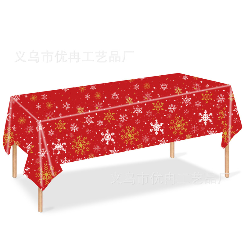 クリスマスくるみ割り雪だるま使い捨てプラスチック布地テーブルクロス祝日テーブルクロスパーティーアレンジ用品|undefined