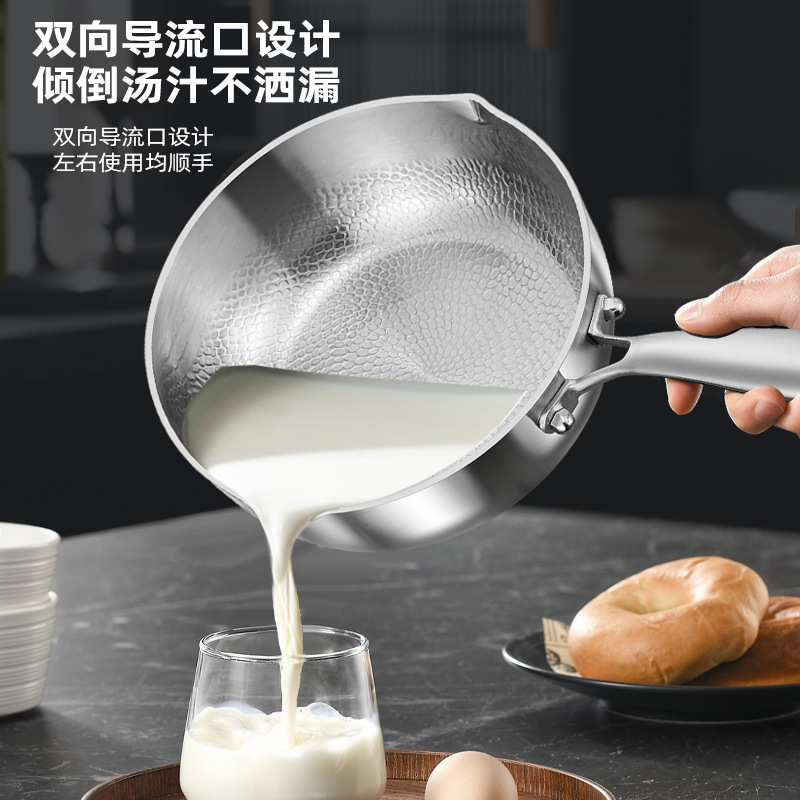 Clang olla de nieve de titanio puro olla antiadherente sin recubrimiento para el hogar olla complementaria para bebés olla de sopa especial para cocina de inducción olla de leche pequeña