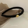 4# Satin Black 2cm Hairband Gold Medal