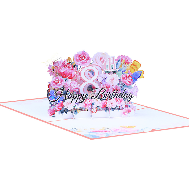 Birthday Sweet Flower Paper Party Street Card display picture 3