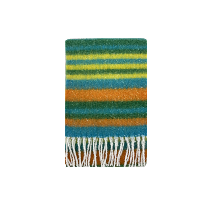 Nuove strisce colorate dello stilista abbinate alla sciarpa scozzese in cashmere imitazione dopamina da donna autunno inverno collo morbido_voghion.com