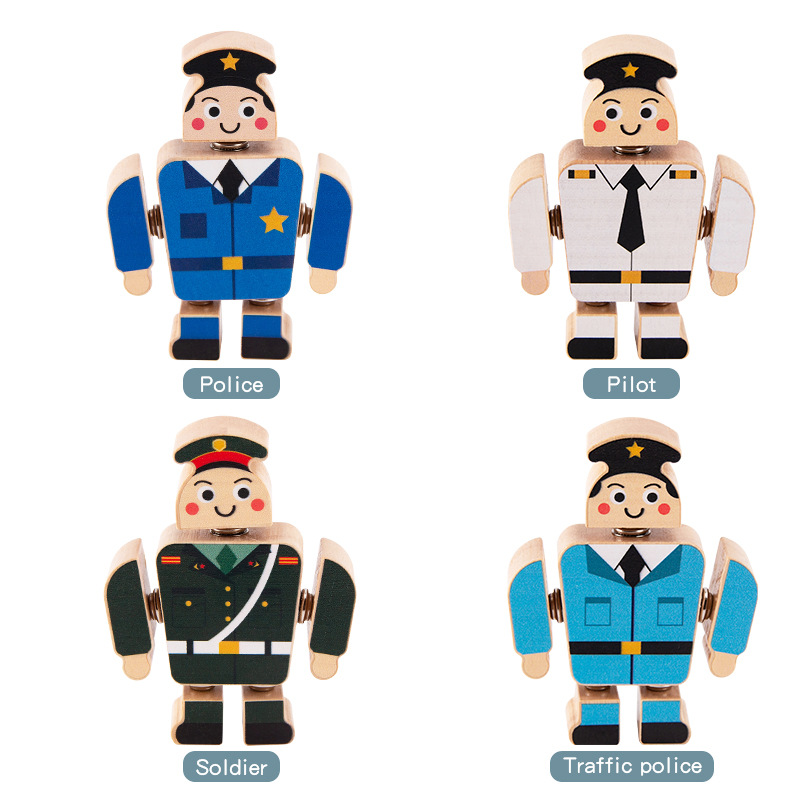 Robótico de madera de construcción de bloques de construcción de modelado creativo para niños para construir un juego de ensamblaje de juguetes de puzzle