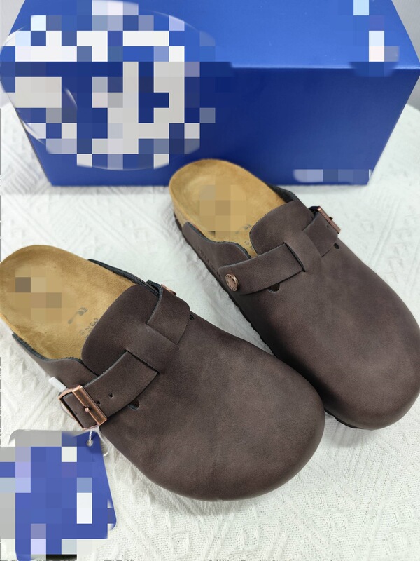 BK 外国貿易カスタマイズされた Sangpo 靴オリジナルの柔らかい革のつま先ソフトソールハーフパックビルケンシュトックサンダル厚底アウターレイジースリッパ|undefined