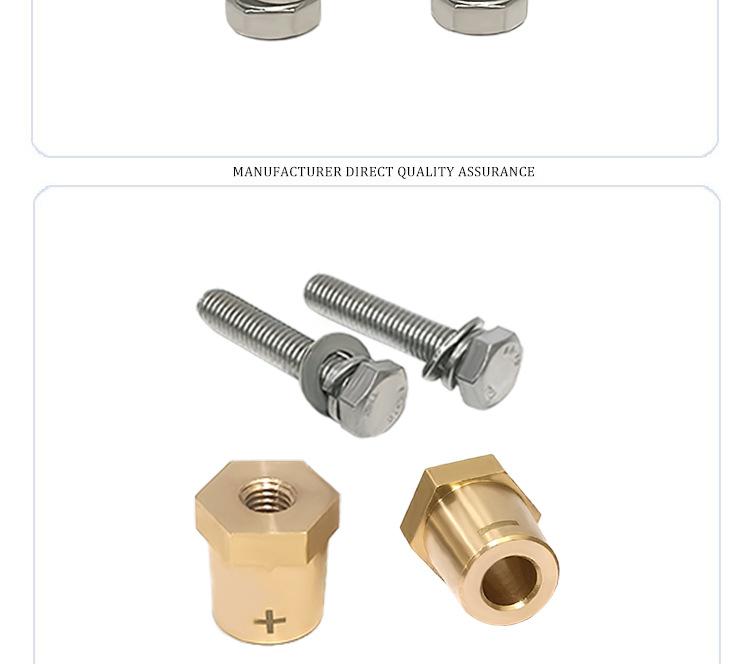 Car Battery Connector External Thread 6/8/Inch through Hole Standard Pile Head Brass Battery Connector Modification Accessories