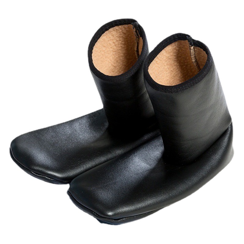 Calcetines de cuero calcetines de piso mujeres adultas Fondo impermeable adulto calcetines de Interior forrado de lana alta gruesa alfombra caliente calcetines hombres invierno