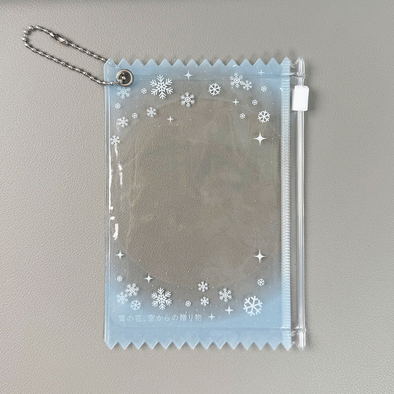 新款原创蝴蝶雪花PVC拉链袋3寸拍立得小卡卡套吧唧谷美展示收纳袋|undefined