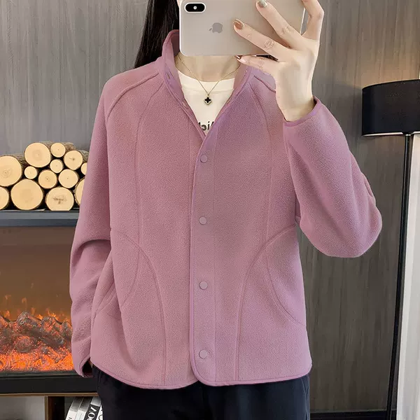 25R915 Outdoor Sports Jacket Women's Early Autumn New Polar Fleece Casual Fleece Liner Outdoor Short Jacket