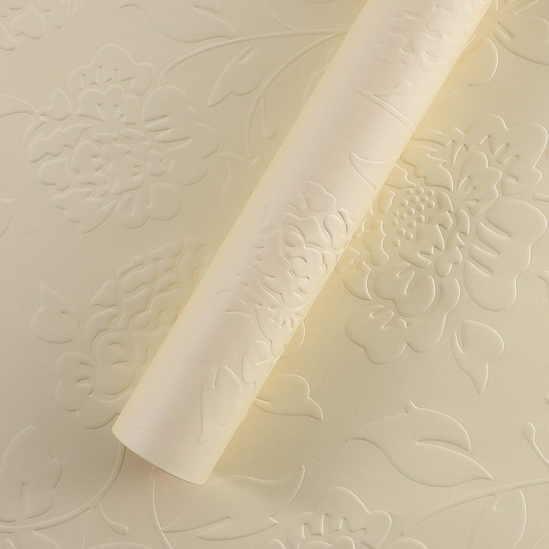 Impresión de embalaje en relieve floral material de embalaje kraft relieve al por mayor sensación alta floral embalaje al por mayor