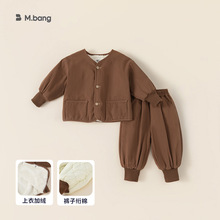 babycity儿童套装加绒加厚冬季新品儿童休闲两件套外出服DT83016