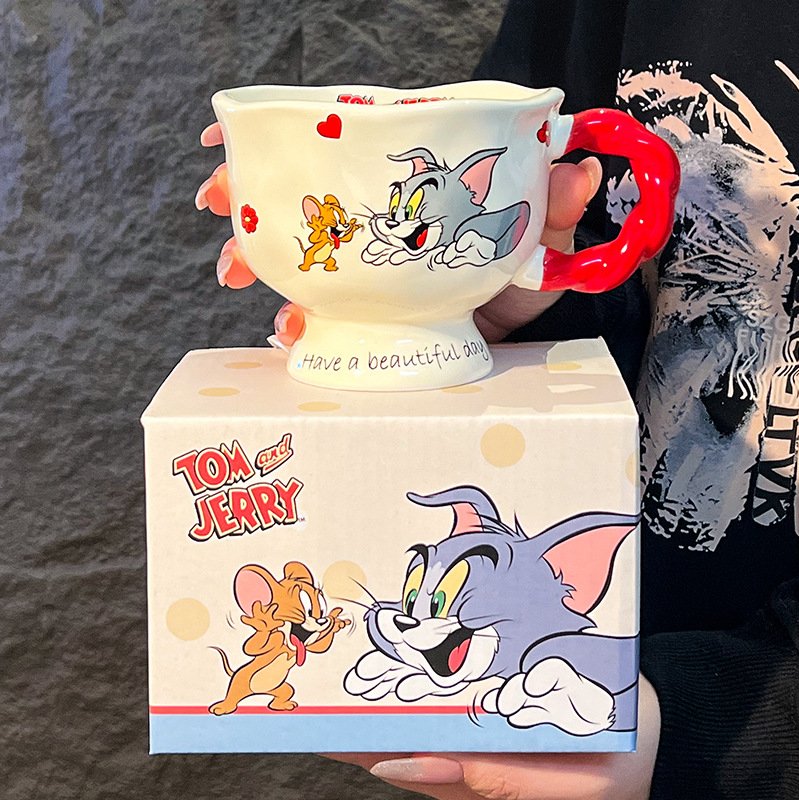 Gato y ratón genuino autorizado taza conjunta taza taza de agua taza de cerámica desayuno doméstico taza de café recuerdo