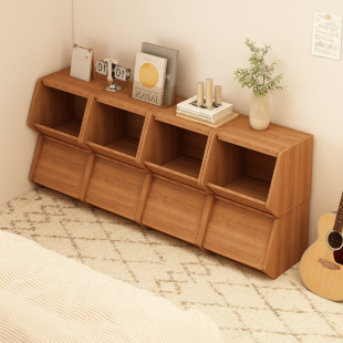 Free Combination Wooden Bedside Cabinet Children's Toy Storage Cabinet Bedroom Small Low Bookcase Household Bedside Rack