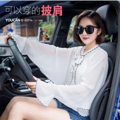 2025 新しい女性の夏の薄いシフォンシャツショートトップ女性のサイクリングショール女性のアウターウェア西洋スタイル日焼け止めショール