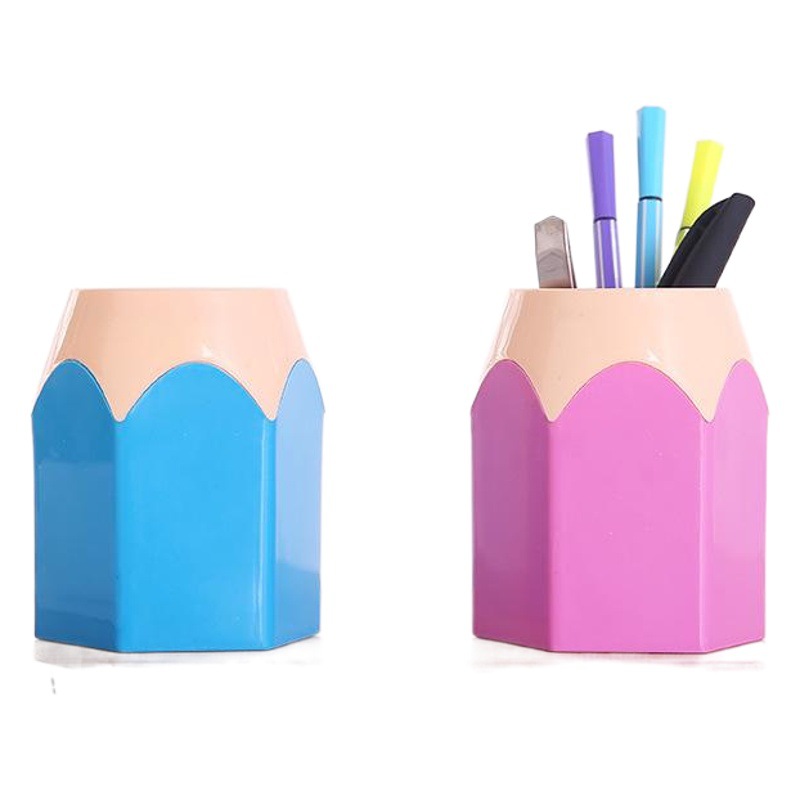 Corea del Sur creativo estudiante papelería escritorio almacenamiento titular de la pluma Cabeza de lápiz de Color creativo multifuncional contraste color titular de la pluma